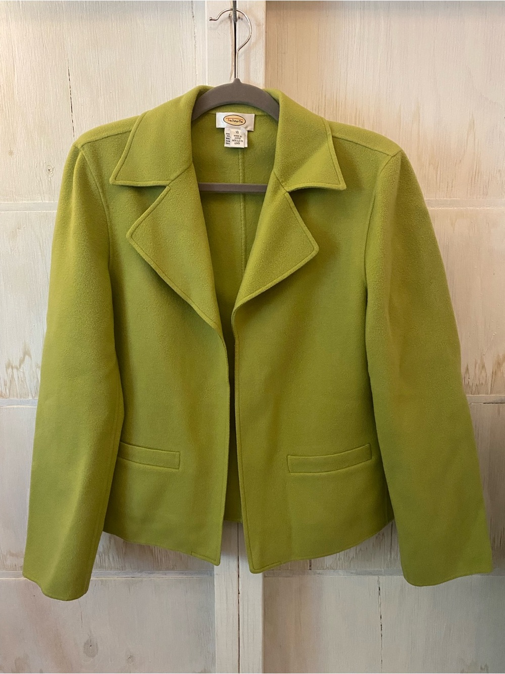 Talbots Chartreuse Wool-Blend Blazer Jacket